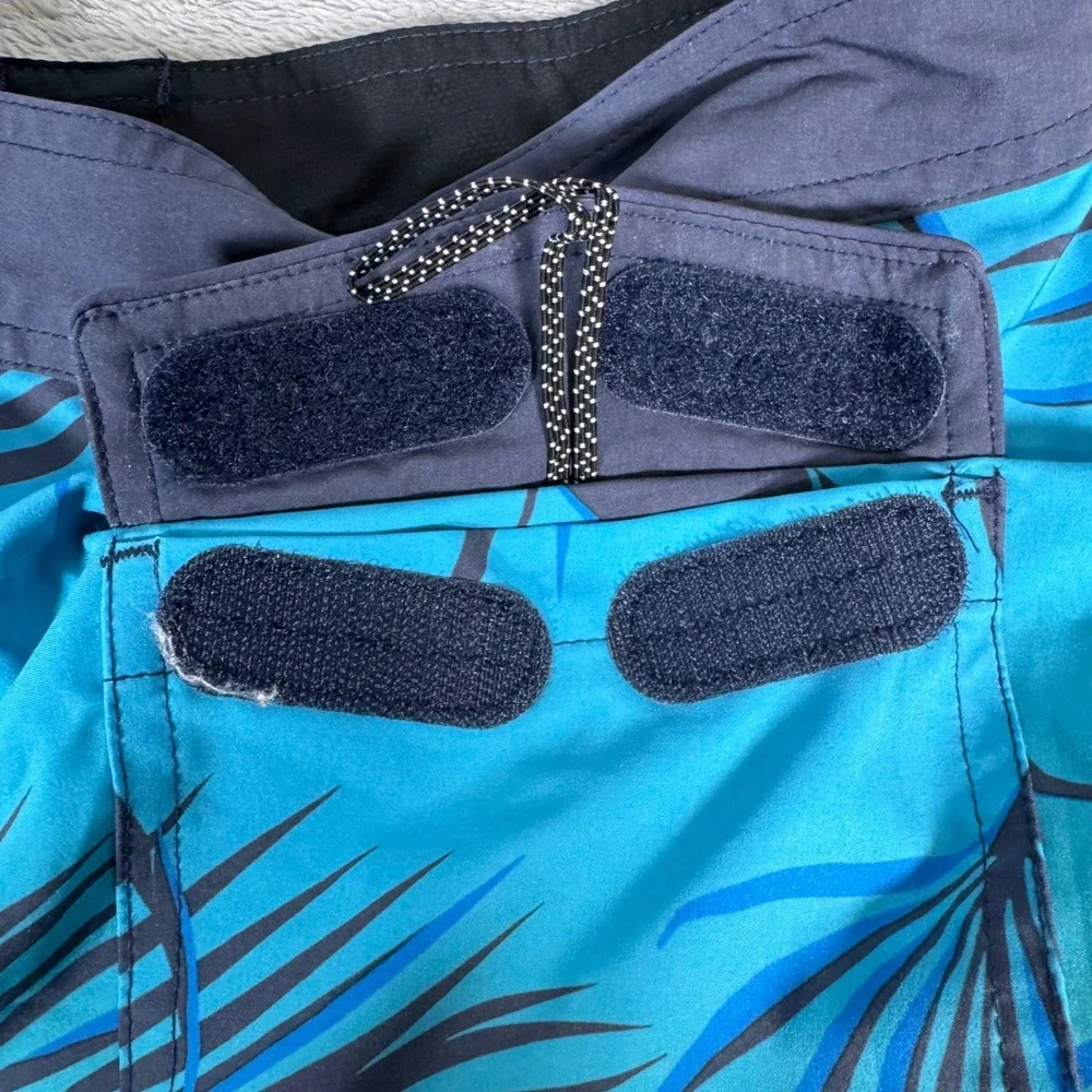 O'Neill Hyperfreak Board Shorts Mens 32 Blue Green Tropical Palm Beach Surf